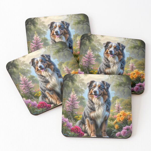 Item preview, Sydney Australian Shepherd Dog Portrait Painting designed and sold by Heart and Soul Studio.