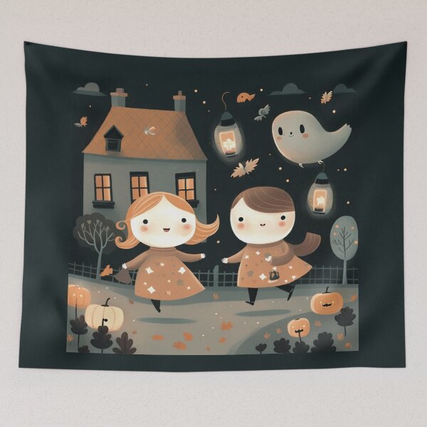 Item preview, Halloween Night – Kids and Ghost designed and sold by WintBloom.