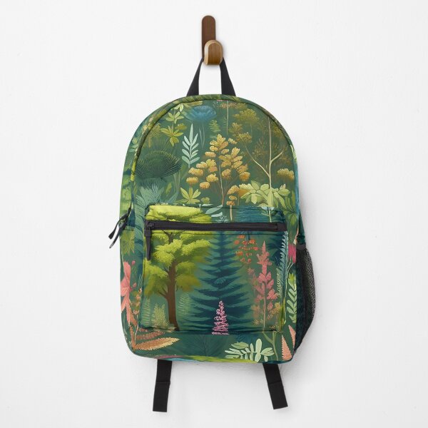 Item preview, a colorful forest with flowers and ferns designed and sold by bernhagen.