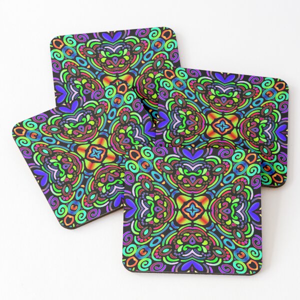 Item preview, colorful neon tile pattern designed and sold by chambergambit.