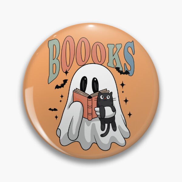 Item preview, Halloween Ghost Reading Book With Cat designed and sold by RockBeeDesigns.