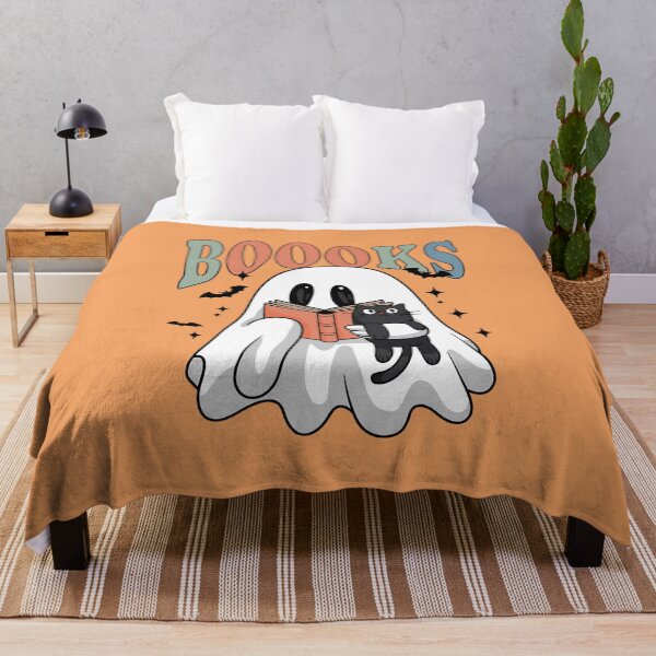 Item preview, Halloween Ghost Reading Book With Cat designed and sold by RockBeeDesigns.