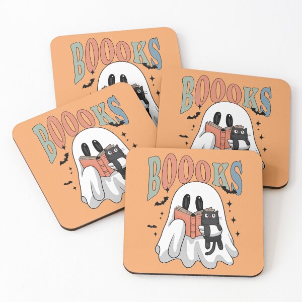 Item preview, Halloween Ghost Reading Book With Cat designed and sold by RockBeeDesigns.