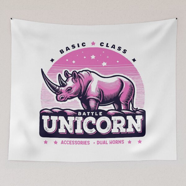 Item preview, Battle Unicorn, Retro Mythical Rhino Design designed and sold by Creative Magia.