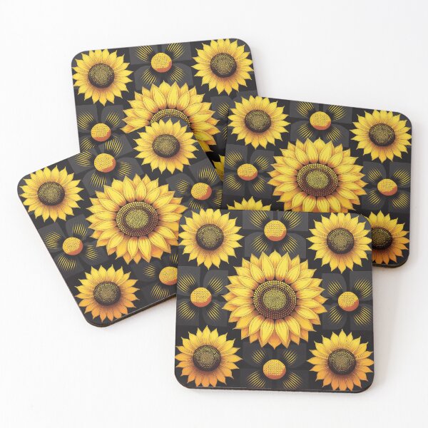 Item preview, A sunflower checkerboard pattern design in a retro pop art style, using bold contrasting colors. designed and sold by HEMRO.