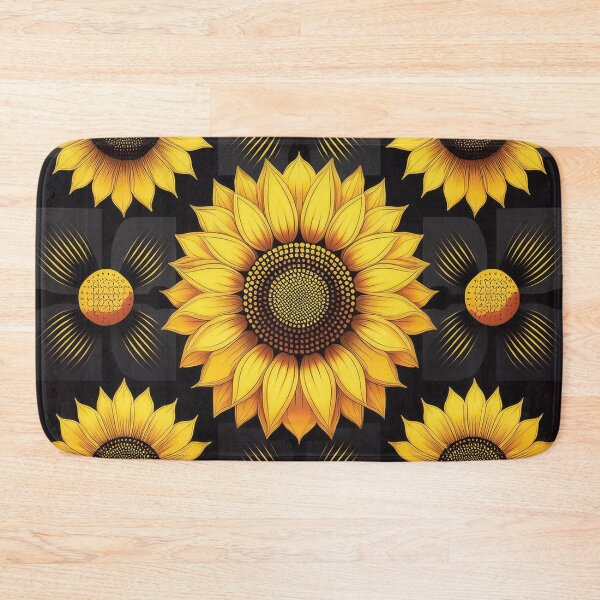 Item preview, A sunflower checkerboard pattern design in a retro pop art style, using bold contrasting colors. designed and sold by HEMRO.