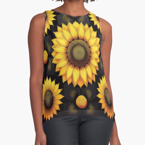Item preview, A sunflower checkerboard pattern design in a retro pop art style, using bold contrasting colors. designed and sold by HEMRO.