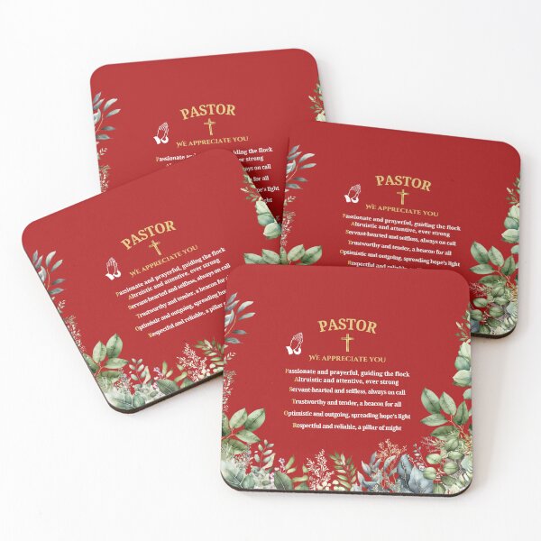 Item preview, Pastor POEM Appreciation Gift - Greenery Red - Ordination Anniversary Birthday Christmas Retirement designed and sold by Heritage Hive Studio.