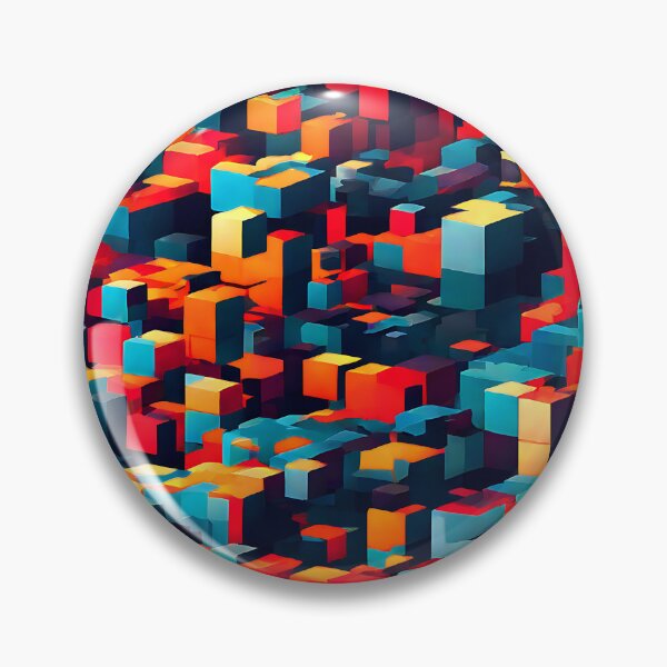 Item preview, A retro-inspired pattern where the cubes have a pixelated, digital appearance designed and sold by Tchoice.