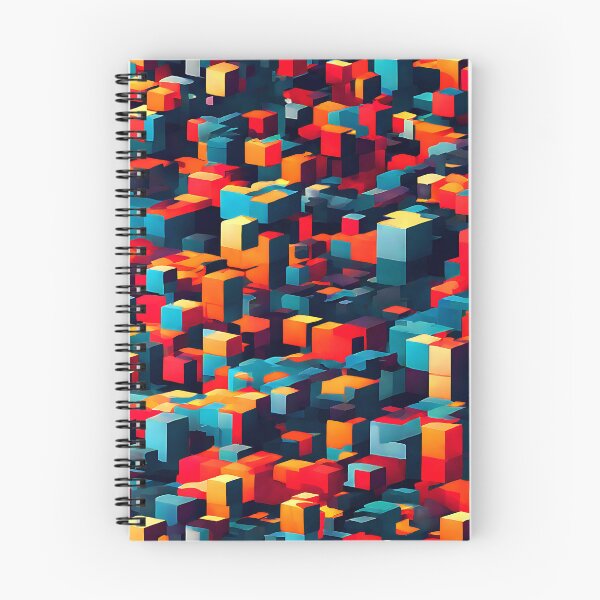 Item preview, A retro-inspired pattern where the cubes have a pixelated, digital appearance designed and sold by Tchoice.