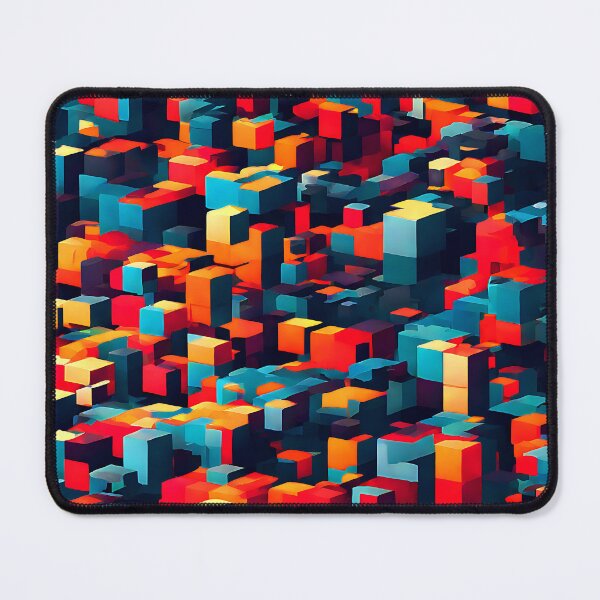 Item preview, A retro-inspired pattern where the cubes have a pixelated, digital appearance designed and sold by Tchoice.