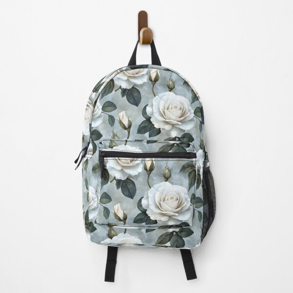 Item preview, A vintage seamless pattern featuring white watercolor roses on a gray background designed and sold by Mariana Shymkovych.