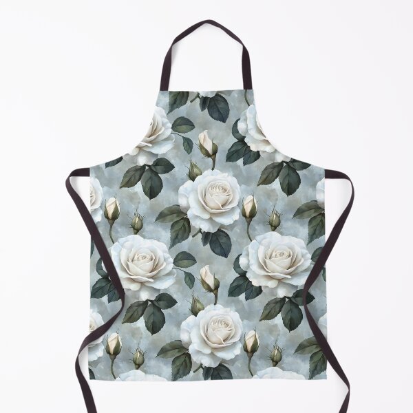 Item preview, A vintage seamless pattern featuring white watercolor roses on a gray background designed and sold by Mariana Shymkovych.
