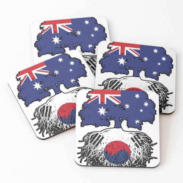 Item preview, South Korea South Korean Australian Australia Tree Roots Flag designed and sold by FlagX.