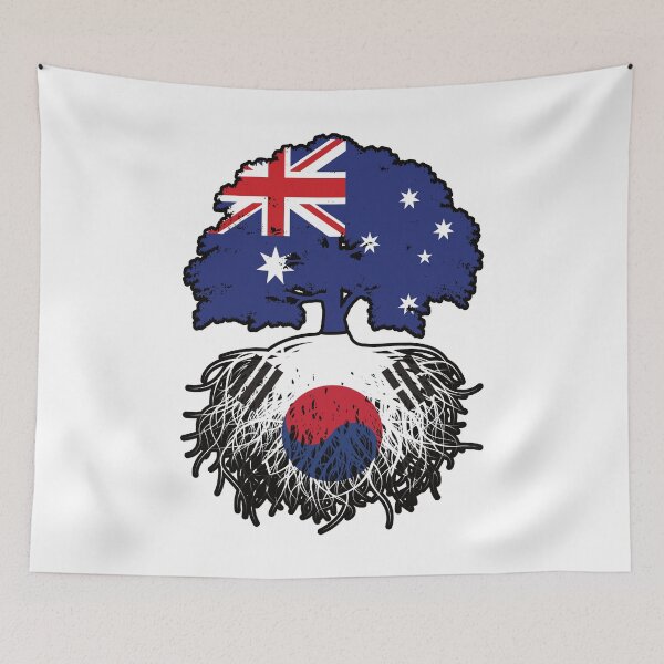 Item preview, South Korea South Korean Australian Australia Tree Roots Flag designed and sold by FlagX.
