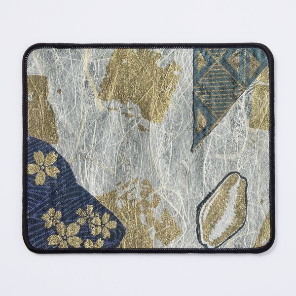 Item preview, Gold Flowers on Blue, White and Gold Background designed and sold by Connection and Healing Through Art.
