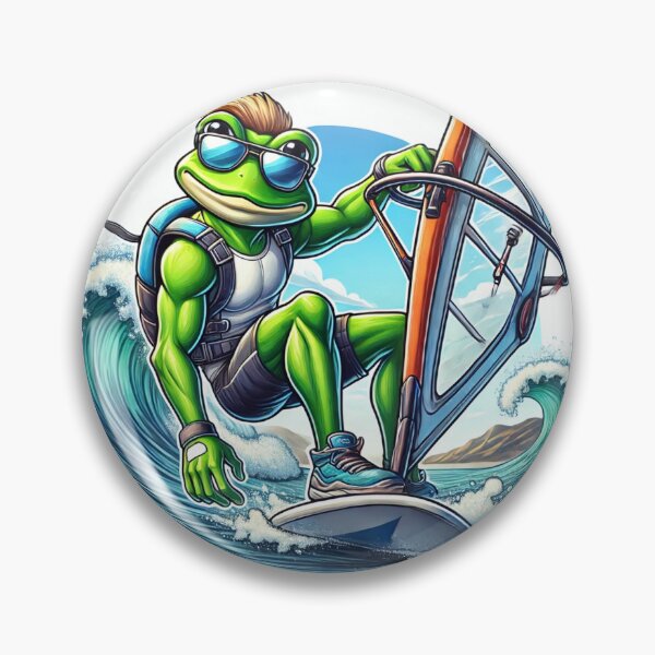 Item preview, Frog doing windsurf designed and sold by LoveSports101.