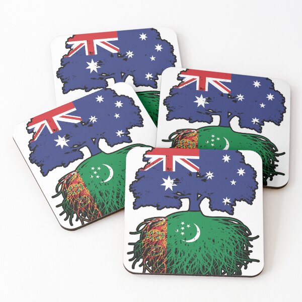 Item preview, Turkmenistan Turkmen Australian Australia Tree Roots Flag designed and sold by FlagX.