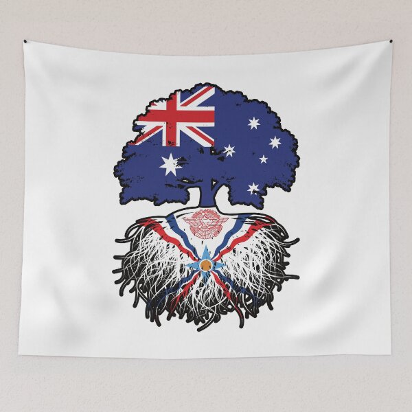 Item preview, Assyria Assyrian Australian Australia Tree Roots Flag designed and sold by FlagX.