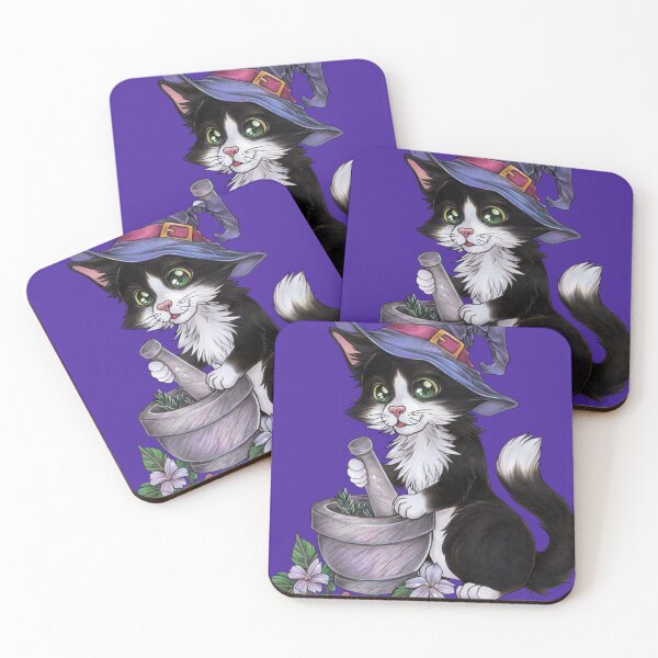 Item preview, Halloween Cat Magic Magician Hat with Herbs designed and sold by ZadzeneaArt.