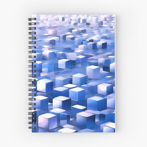 Item preview, A cool, wintry pattern with light blue and white cubes designed and sold by Tchoice.