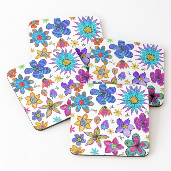 Item preview, Falling Flowers Hand Drawn Floral Art designed and sold by Sharon Cummings Art.