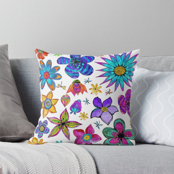 Item preview, Falling Flowers Hand Drawn Floral Art designed and sold by Sharon Cummings Art.