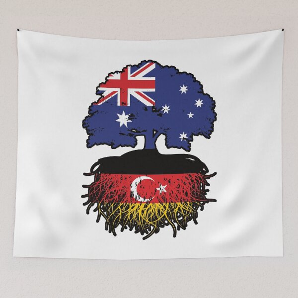 Item preview, Turkish German German Turks Australian Australia Tree Roots Flag designed and sold by FlagX.