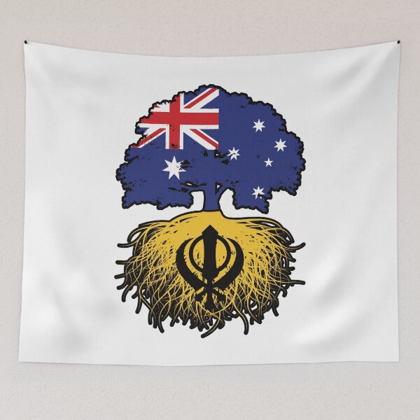 Item preview, Khalistan Sikh Australian Australia Tree Roots Flag designed and sold by FlagX.