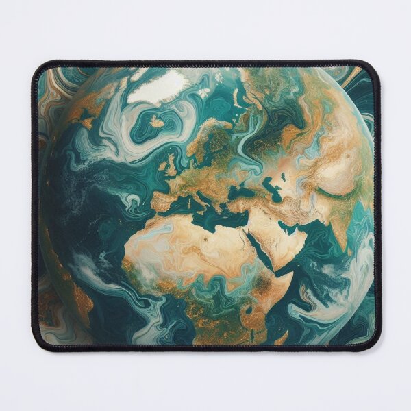 Item preview, Teal and Gold Earth Marble Pattern – Elegant Marble Illustration for Fashion, Home Décor, and Accessories designed and sold by 21 Tulips.