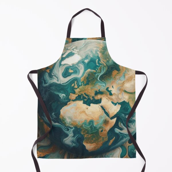 Item preview, Teal and Gold Earth Marble Pattern – Elegant Marble Illustration for Fashion, Home Décor, and Accessories designed and sold by 21 Tulips.