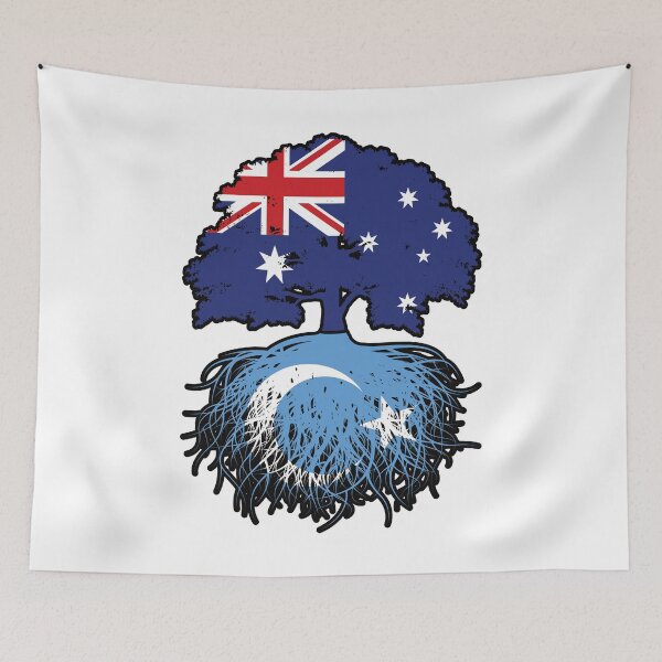Item preview, East Turkistan Uyghur Australian Australia Tree Roots Flag designed and sold by FlagX.