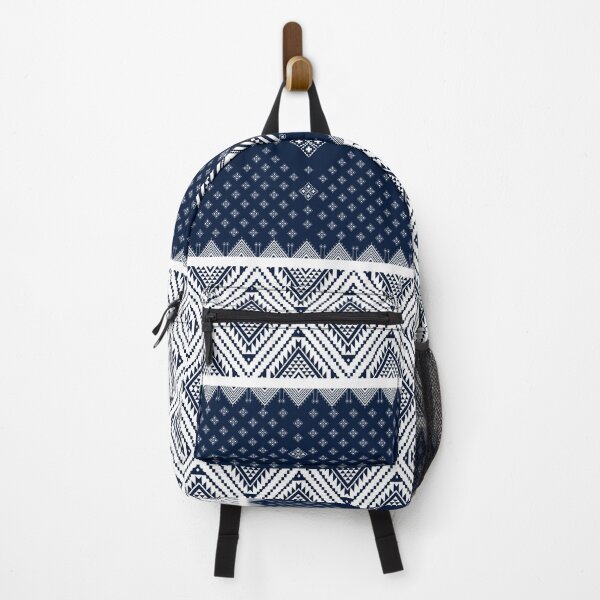 Item preview, Blue and white ethnic modern pattern designed and sold by _Patternique_.