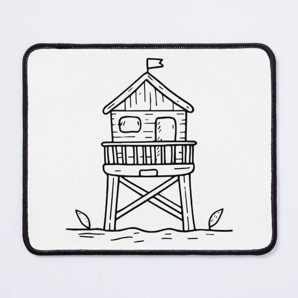 Item preview, Simple drawing of a lifeguard tower designed and sold by rasagamastore.