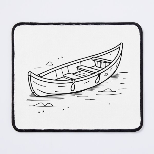 Item preview, Simple drawing of a canoe by the water beach designed and sold by rasagamastore.