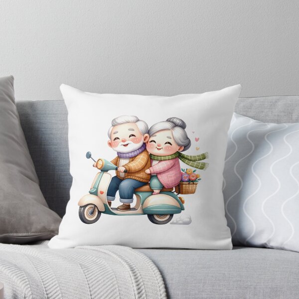 Item preview, Joyful elderly couple riding a scooter. designed and sold by Ruddean21.