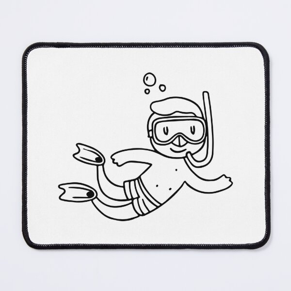 Item preview, Simple drawing of a man snorkeler swimming in the water designed and sold by rasagamastore.