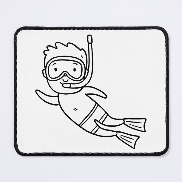 Item preview, Simple drawing of a man snorkeler swimming in the water designed and sold by rasagamastore.