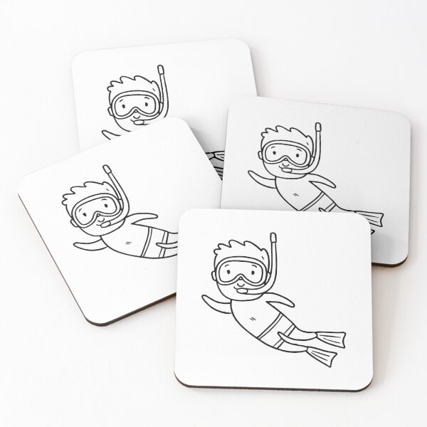 Item preview, Simple drawing of a man snorkeler swimming in the water designed and sold by rasagamastore.
