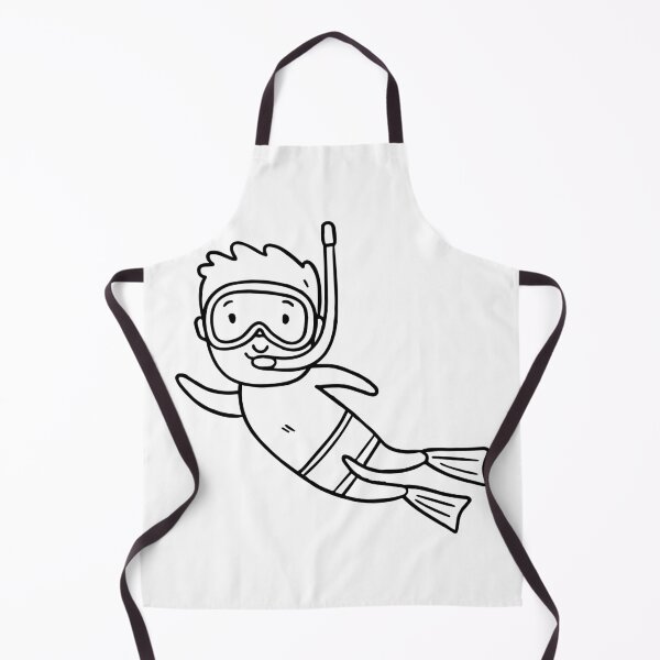 Item preview, Simple drawing of a man snorkeler swimming in the water designed and sold by rasagamastore.