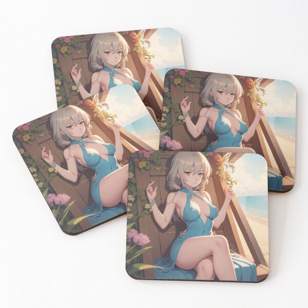 Item preview, Girl in Blue Dress on the Beach designed and sold by waifu-time.