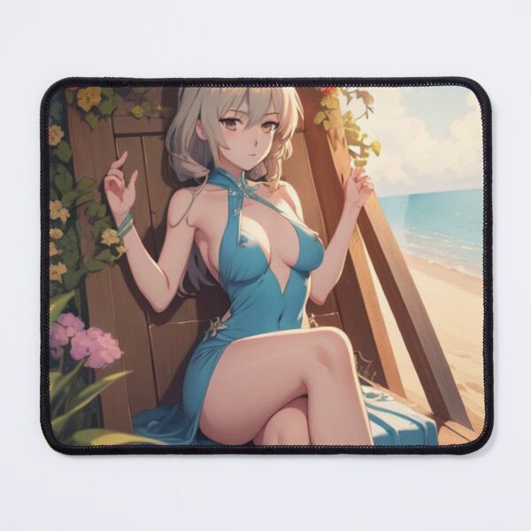 Item preview, Girl in Blue Dress on the Beach designed and sold by waifu-time.