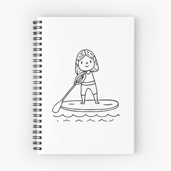 Item preview, Simple drawing of a woman paddleboarder on the water designed and sold by rasagamastore.