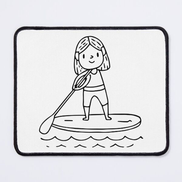 Item preview, Simple drawing of a woman paddleboarder on the water designed and sold by rasagamastore.