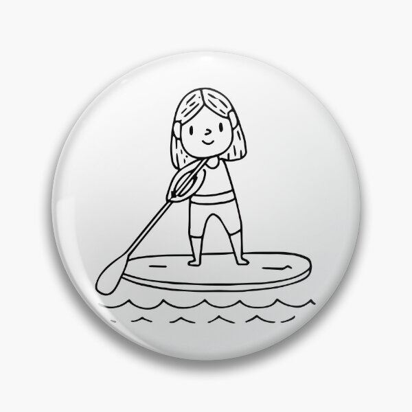 Item preview, Simple drawing of a woman paddleboarder on the water designed and sold by rasagamastore.