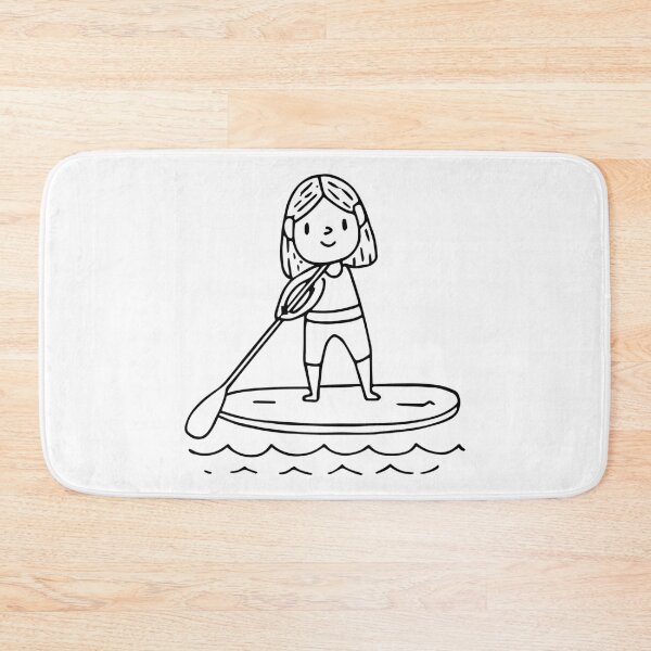 Item preview, Simple drawing of a woman paddleboarder on the water designed and sold by rasagamastore.