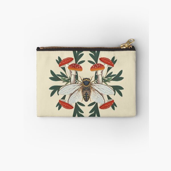 Item preview, Cicada and red amanita mushrooms - botanical retro vintage illustration - goblincore and forestcore aesthetic - forest nature grunge  theme lovers  designed and sold by Fantasy Cache.