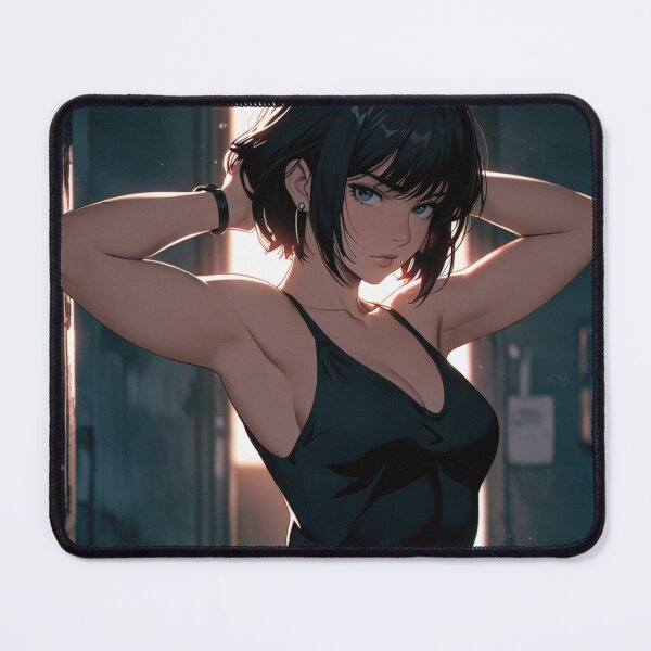 Item preview, Close-Up of Girl with Black Hair and Earrings designed and sold by waifu-time.