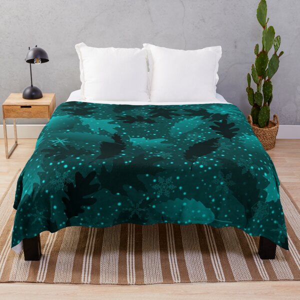 Item preview, Moody Swirling Leaves in Snow at Night Dark Teal designed and sold by Art in My Loft.