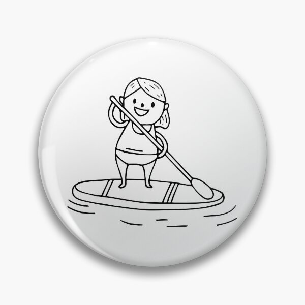 Item preview, Drawing of a woman paddleboarder on the water designed and sold by rasagamastore.